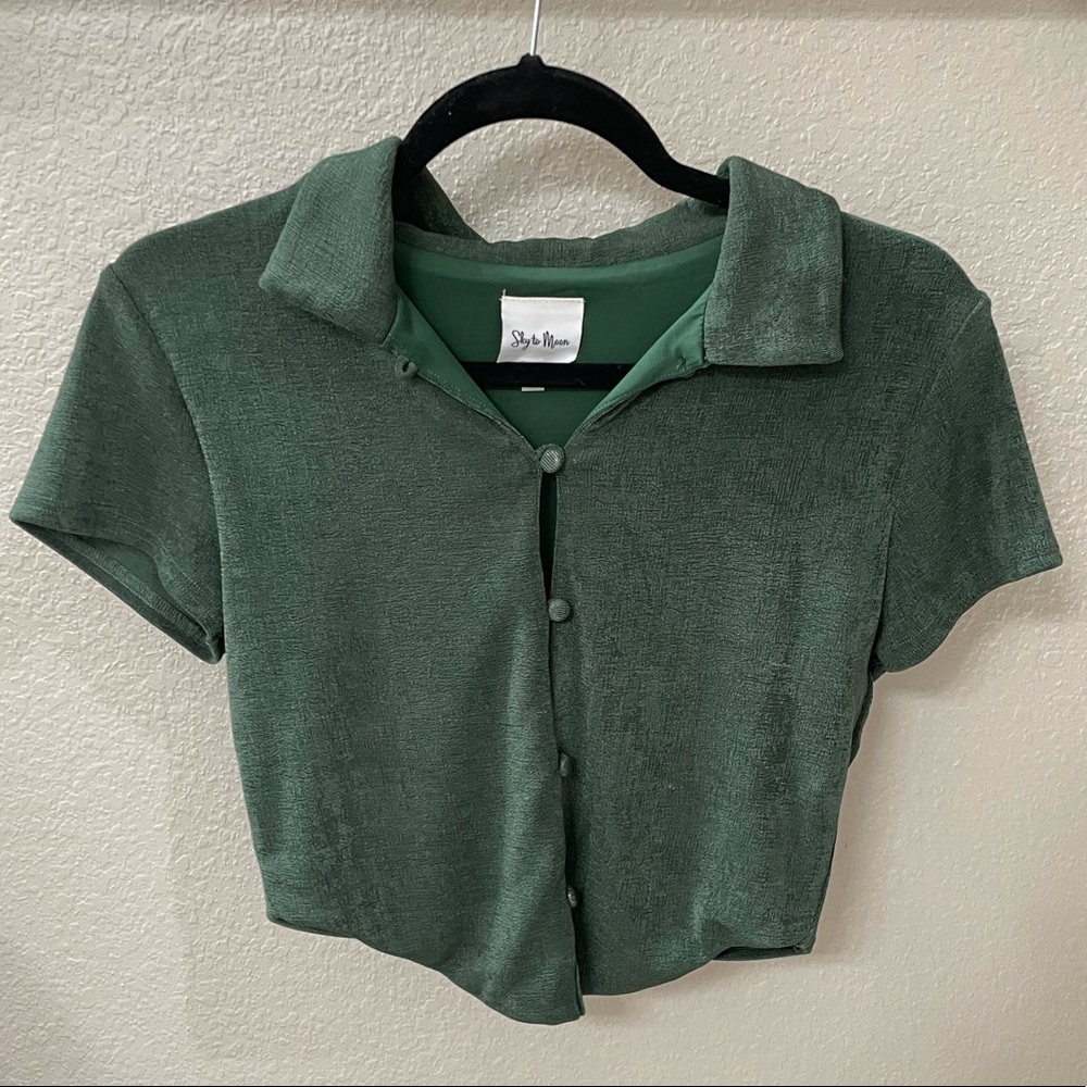 Button-Up Crop Top
